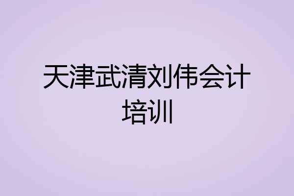 天津武清刘伟会计培训