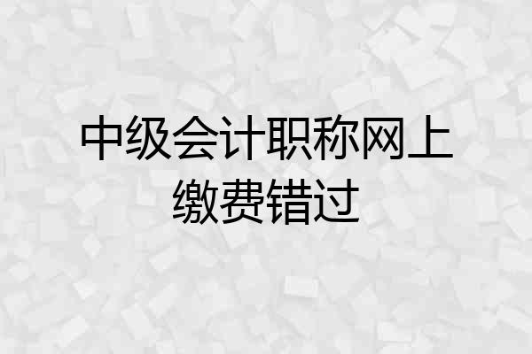 中级会计职称网上缴费错过