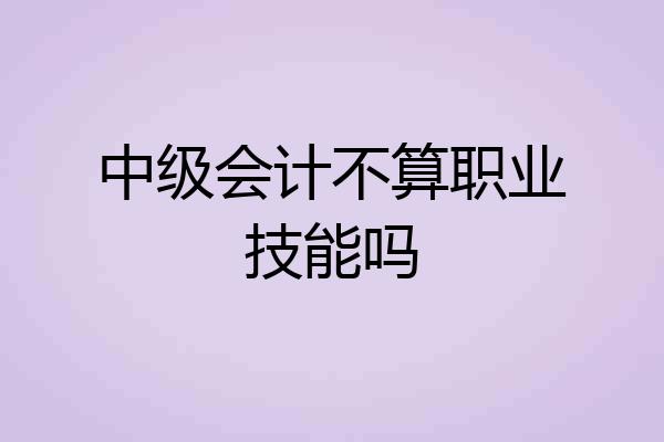 中级会计不算职业技能吗
