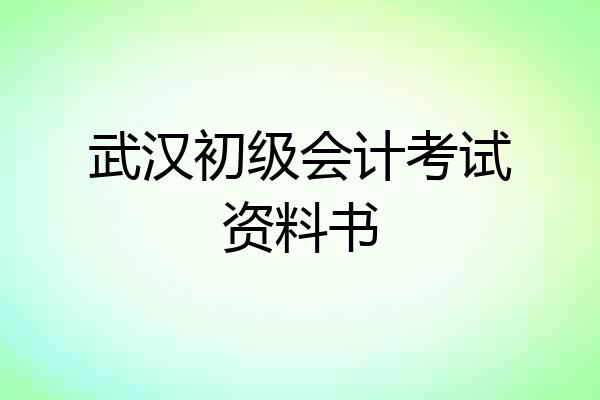 武汉初级会计考试资料书