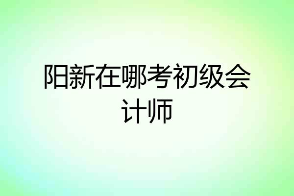 阳新在哪考初级会计师