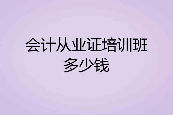 会计从业证培训班多少钱