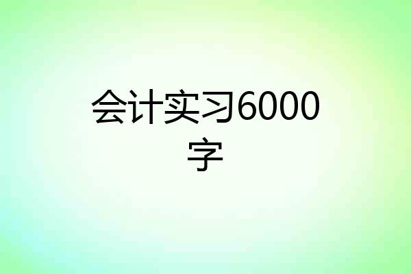 会计实习6000字