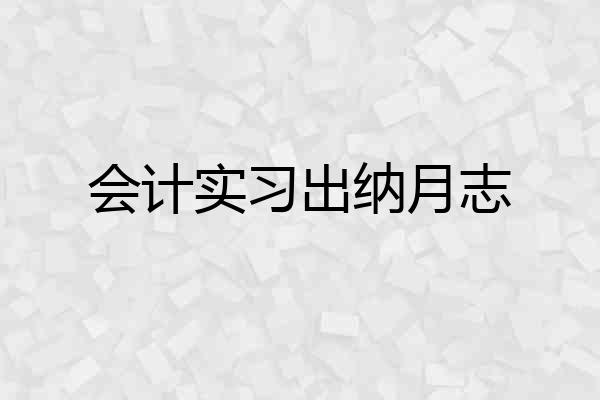 会计实习出纳月志