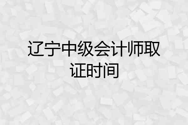 辽宁中级会计师取证时间