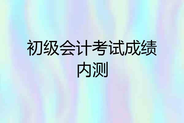 初级会计考试成绩内测