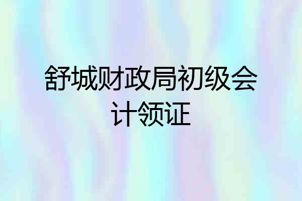 舒城财政局初级会计领证