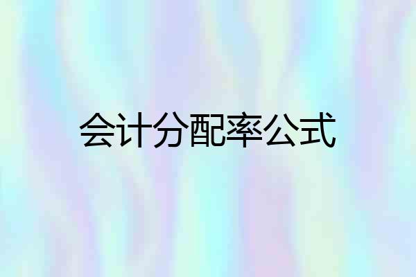 会计分配率公式