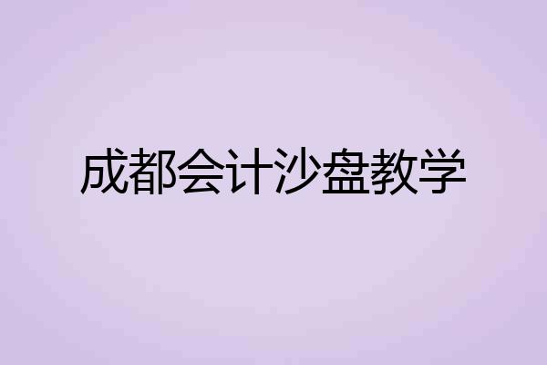 成都会计沙盘教学
