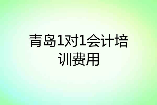 青岛1对1会计培训费用