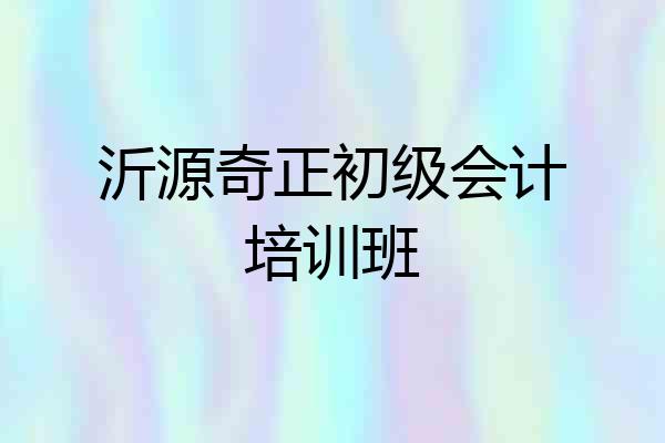 沂源奇正初级会计培训班