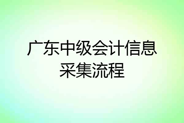 广东中级会计信息采集流程