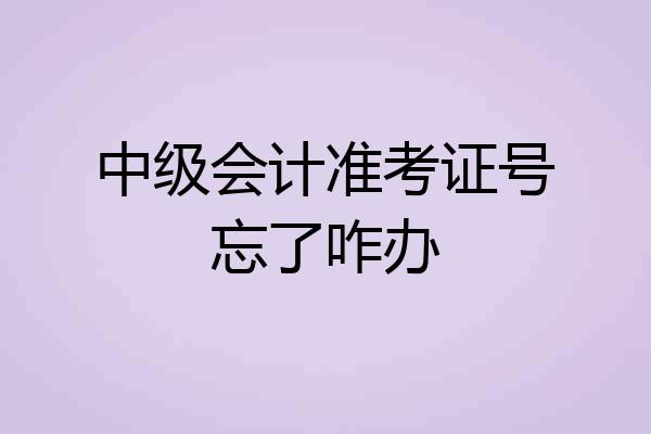 中级会计准考证号忘了咋办