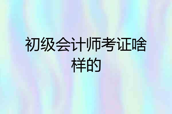 初级会计师考证啥样的