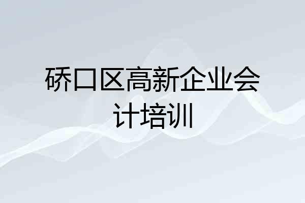 硚口区高新企业会计培训
