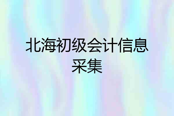北海初级会计信息采集
