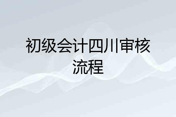 初级会计四川审核流程