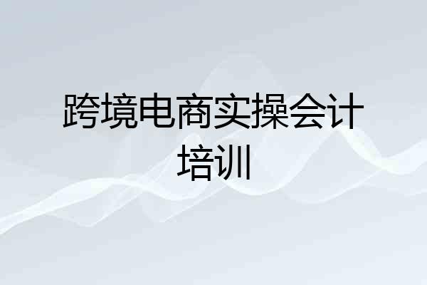跨境电商实操会计培训