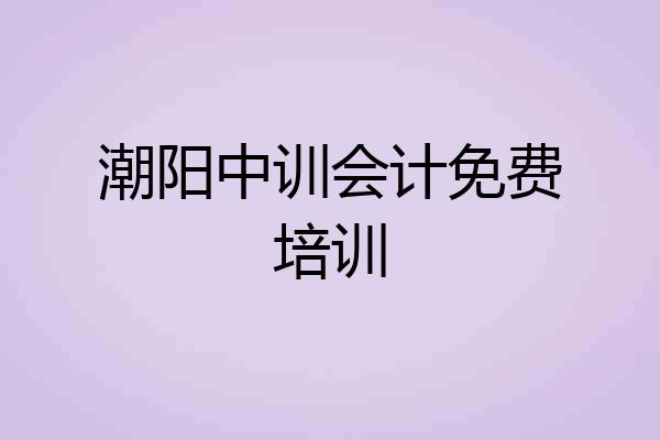 潮阳中训会计免费培训