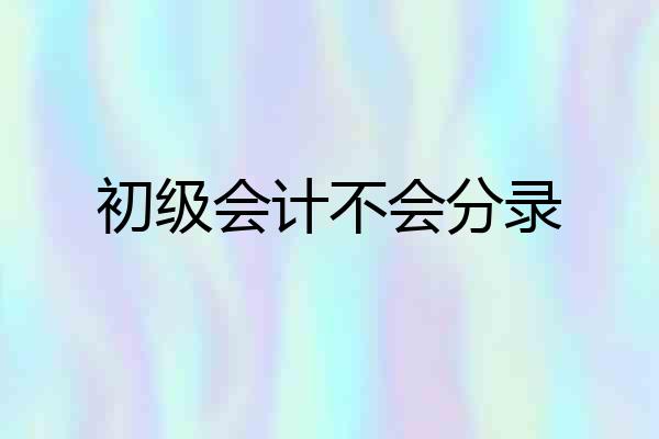 初级会计不会分录