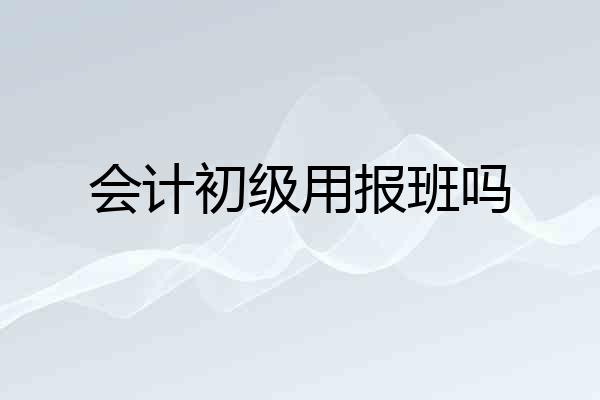 会计初级用报班吗