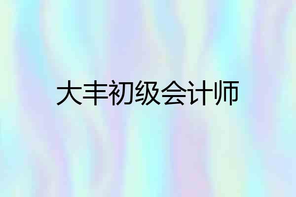 大丰初级会计师