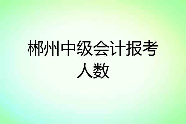 郴州中级会计报考人数