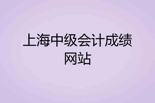 上海中级会计成绩网站