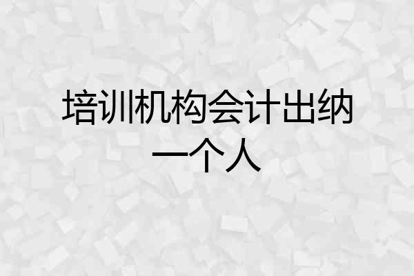 培训机构会计出纳一个人
