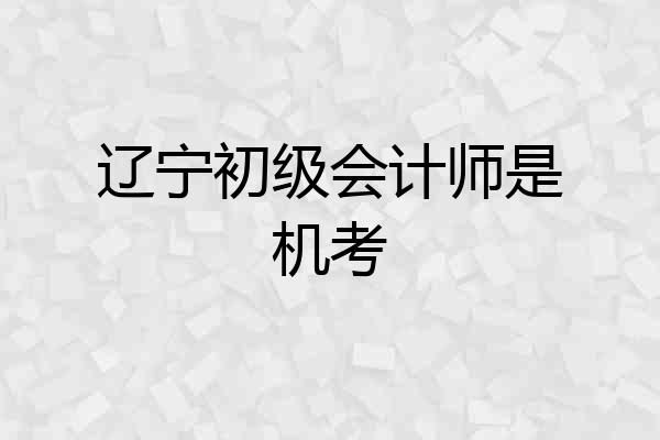 辽宁初级会计师是机考