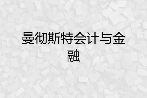曼彻斯特会计与金融
