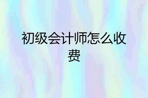 初级会计师怎么收费