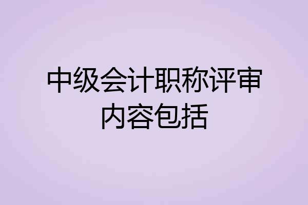 中级会计职称评审内容包括