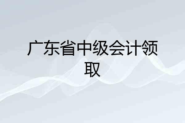 广东省中级会计领取