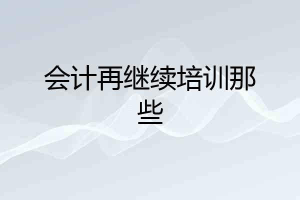 会计再继续培训那些