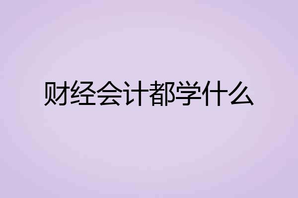 财经会计都学什么