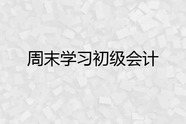 周末学习初级会计