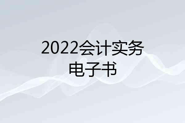 2022会计实务电子书