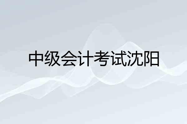 中级会计考试沈阳