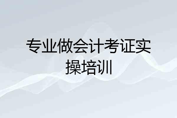专业做会计考证实操培训