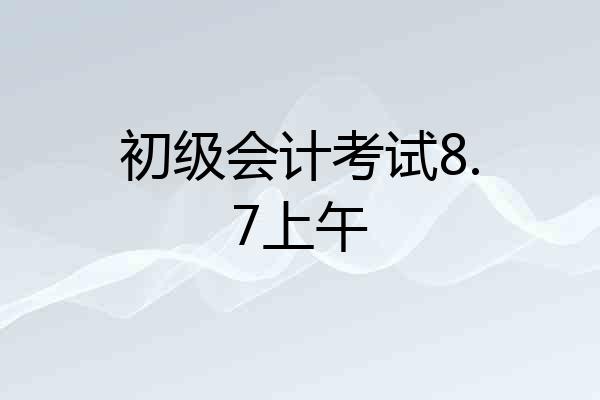 初级会计考试8.7上午