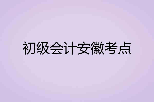 初级会计安徽考点