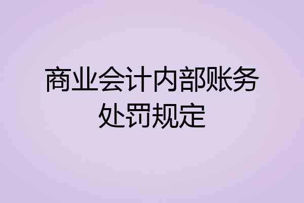 商业会计内部账务处罚规定