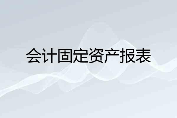 会计固定资产报表