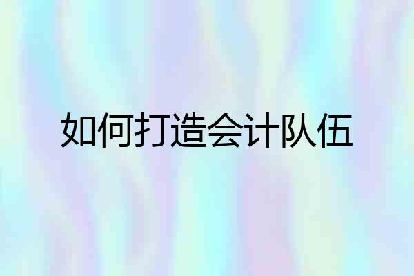 如何打造会计队伍