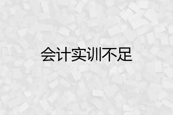 会计实训不足