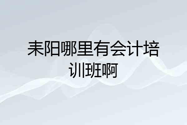 耒阳哪里有会计培训班啊