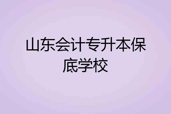 山东会计专升本保底学校