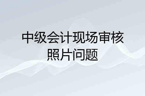 中级会计现场审核照片问题
