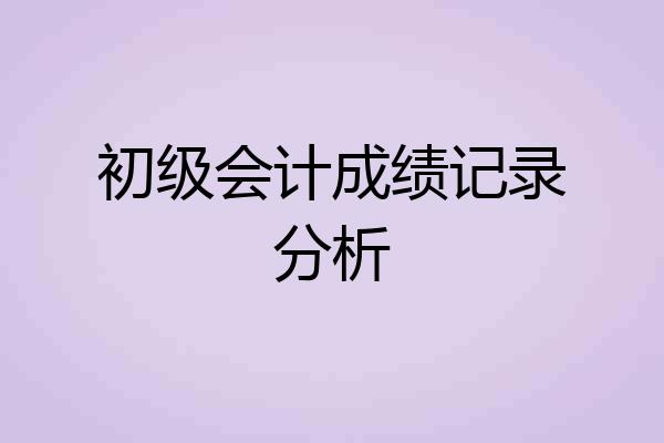 初级会计成绩记录分析